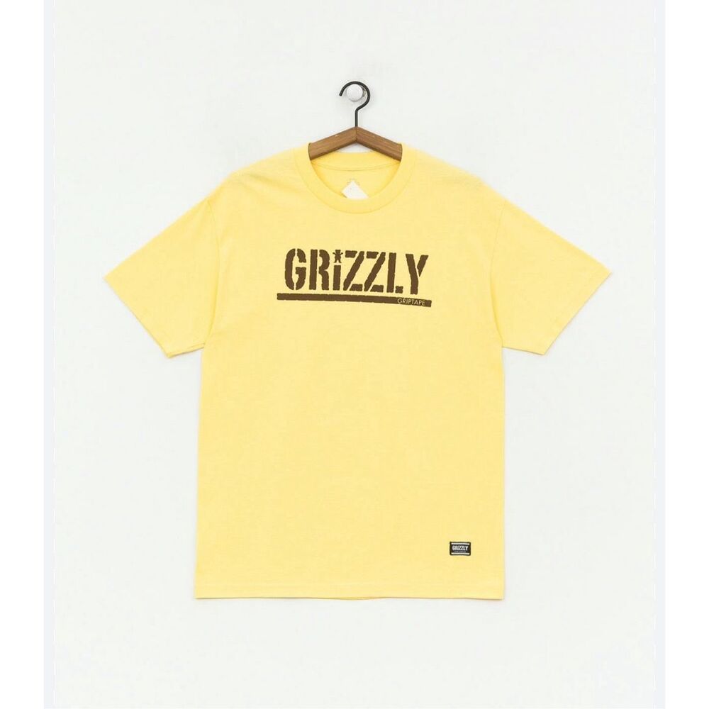 Grizzly Griptape Stamp Tee Cotton T-Shirt Banana/Brown Size XL